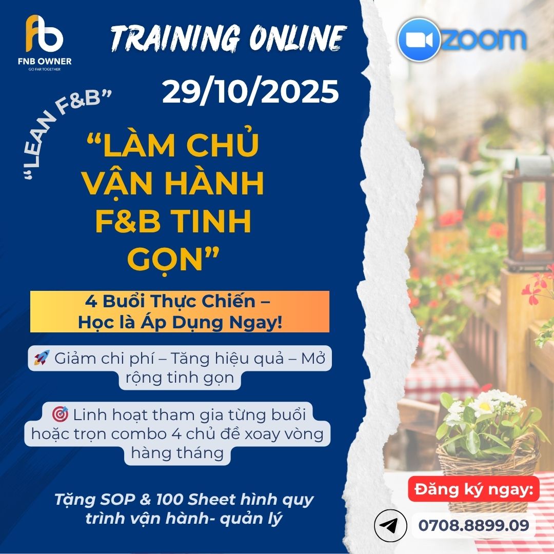 GIẢI PHÁP KHỞI NGHIỆP & VẬN HÀNH F&B HIỆU QUẢ